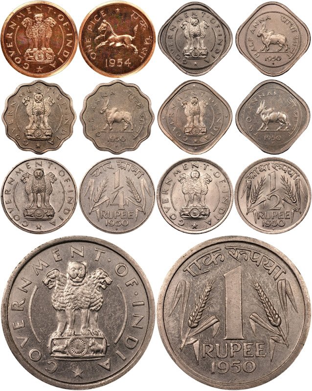 First coins of Anna Series Launched by Indian Government as Republic in 1950